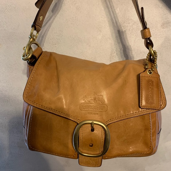 Tan colored  soft leatherCoach purse - Picture 2 of 5